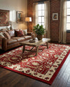 Tabriz Tapestry Collection Area Rug - Sahand (Red) Rectangle Red  lifestyle 6
