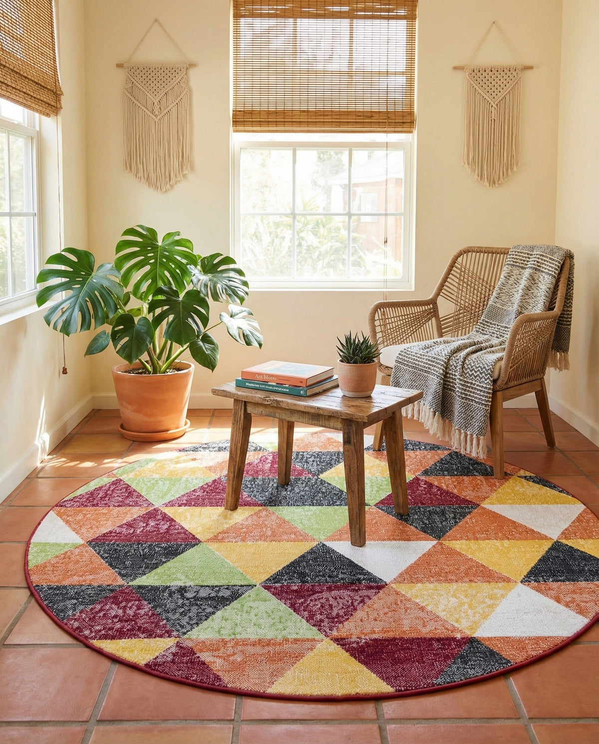 Seville Elegance Collection Area Rug -  Malaga Round Multi  lifestyle 89