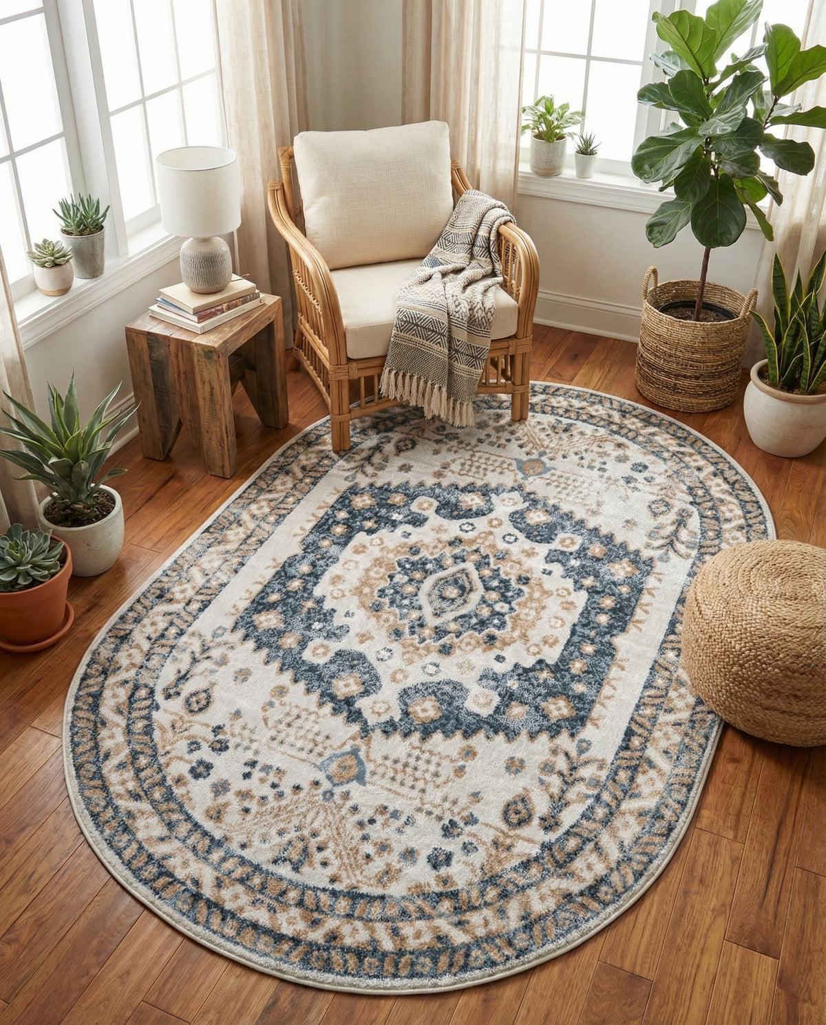 Cambridge Classics Collection Area Rug -  Pembroke (Cream) Oval Cream  lifestyle 68