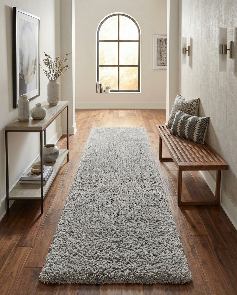 Eternal Plush Oasis Collection Area Rug -  Tranquility (Ash) Runner Ash  lifestyle 67