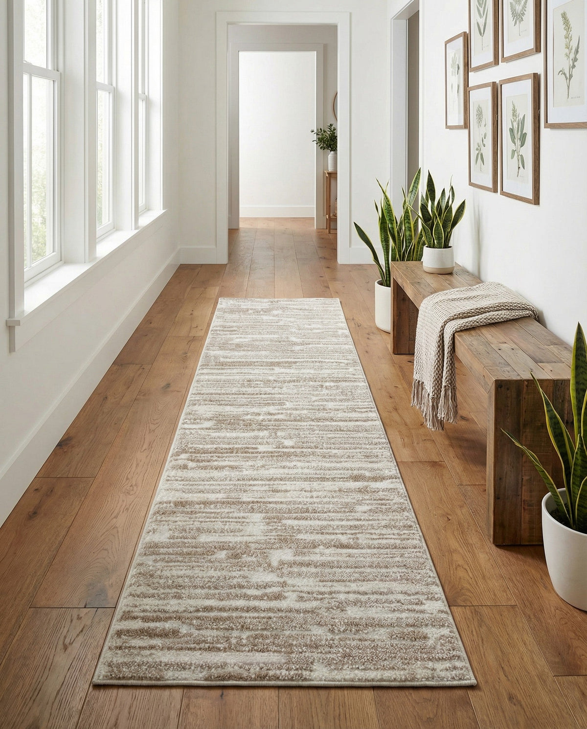 Sienna Collection Area Rug -  Rome Runner Ivory  lifestyle 159