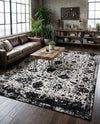Cascade Range Collection Area Rug -  Shasta (Black and White) Rectangle Black and White  lifestyle 11