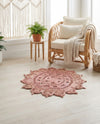 Woven Seaside Jute Collection Area Rug - Coastalhaven (Pink) Round Pink  lifestyle 22