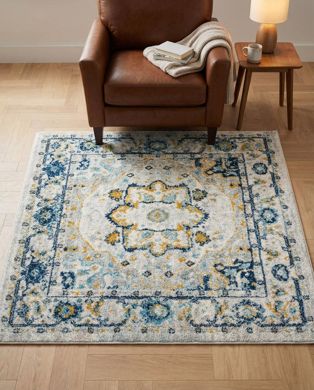 Parisian Elegance Collection Area Rug - Versailles (Gray) Square Gray  lifestyle 100