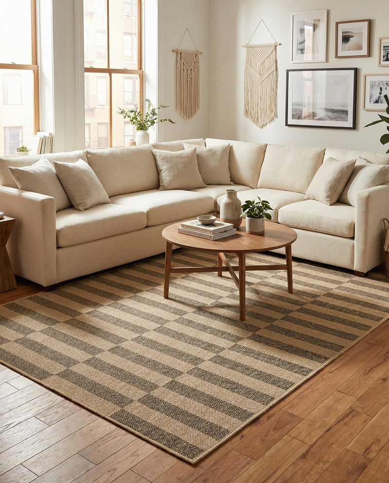 Sahara Sands Collection Area Rug -  Akhetaten Rectangle Natural and Brown  lifestyle 8