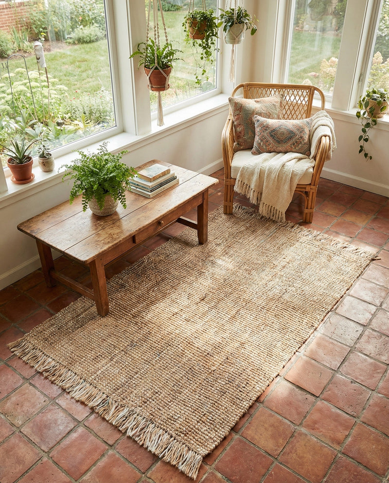Savannah Jute Collection Area Rug - Tahoe Rectangle Natural  lifestyle 9