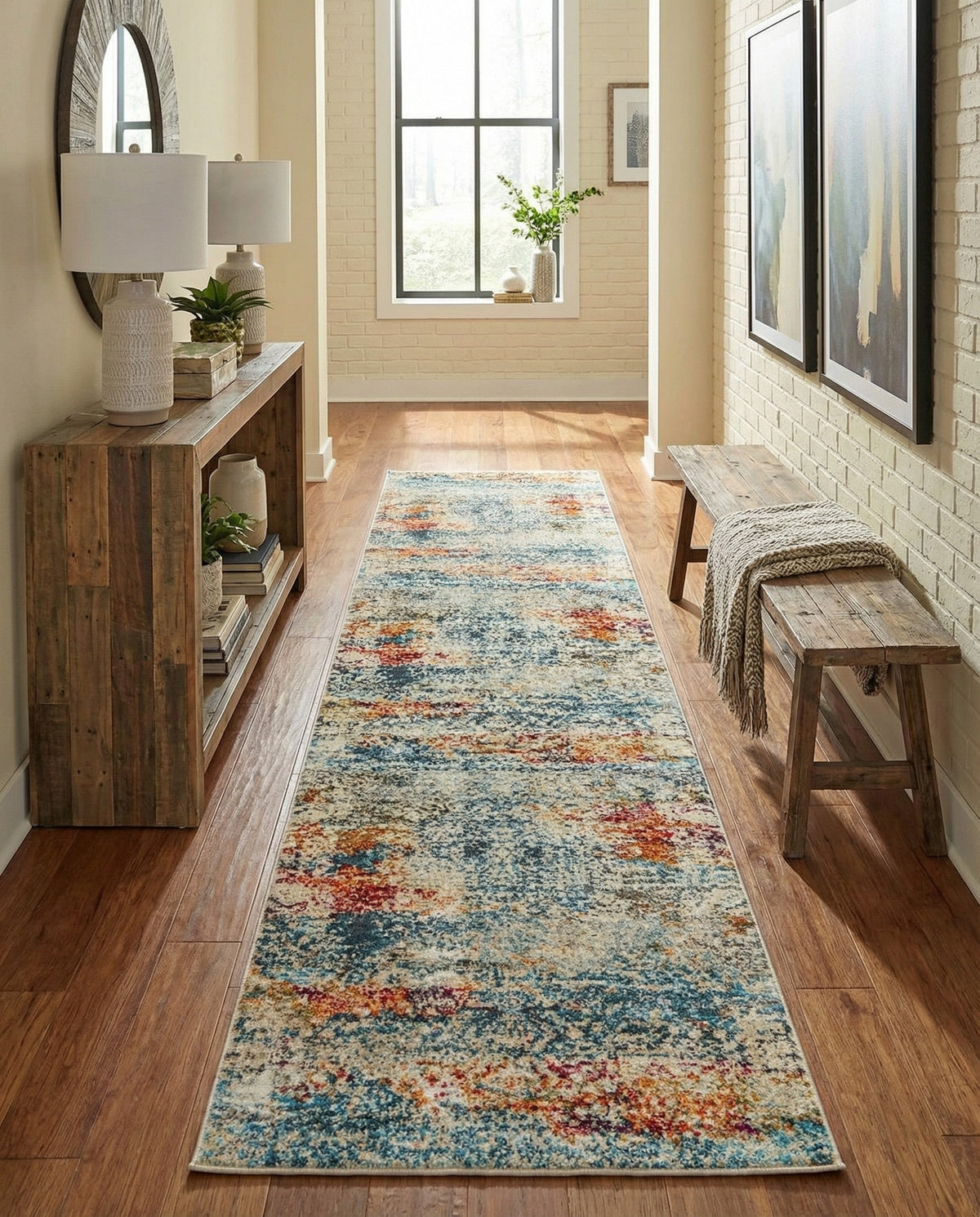 Caribbean Breeze Collection Area Rug -  Isla Runner Cream  lifestyle 85