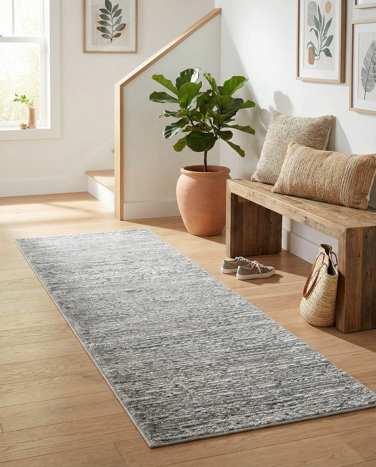 Bloomsbury Elegance Collection Area Rug -  Kensington (Gray) Runner Gray  lifestyle 83