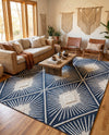 Sahara Chic Collection Area Rug - Marrakech Rectangle Blue  lifestyle 31