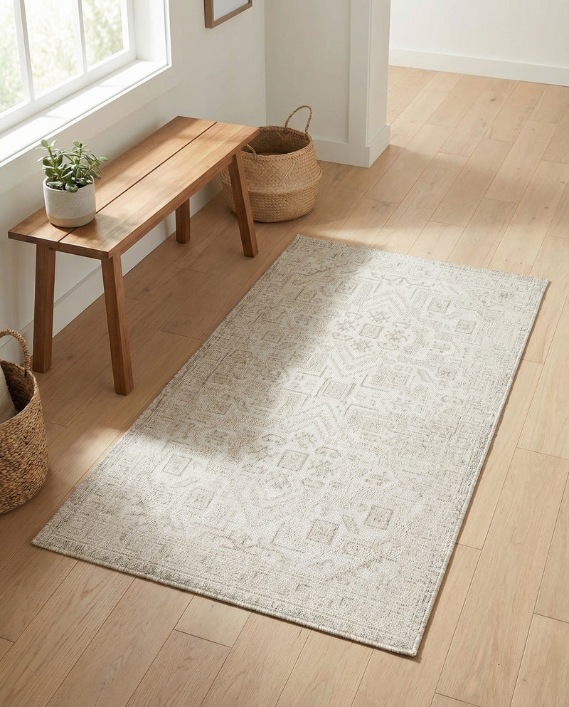 Tribal Terrace Treasures Collection Area Rug - Mayan Marina (Light Gray) Rectangle Light Gray  lifestyle 34