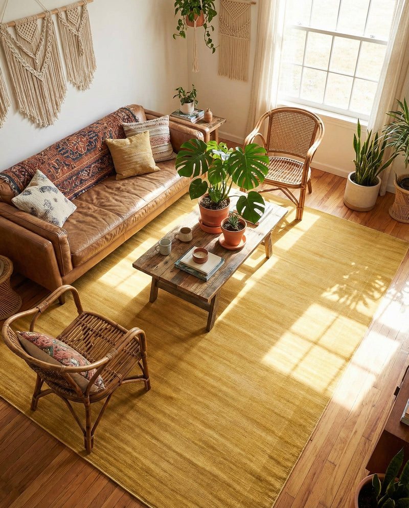 Soho Elegance Collection Area Rug - Chelsea (Gold) Rectangle Gold  lifestyle 4