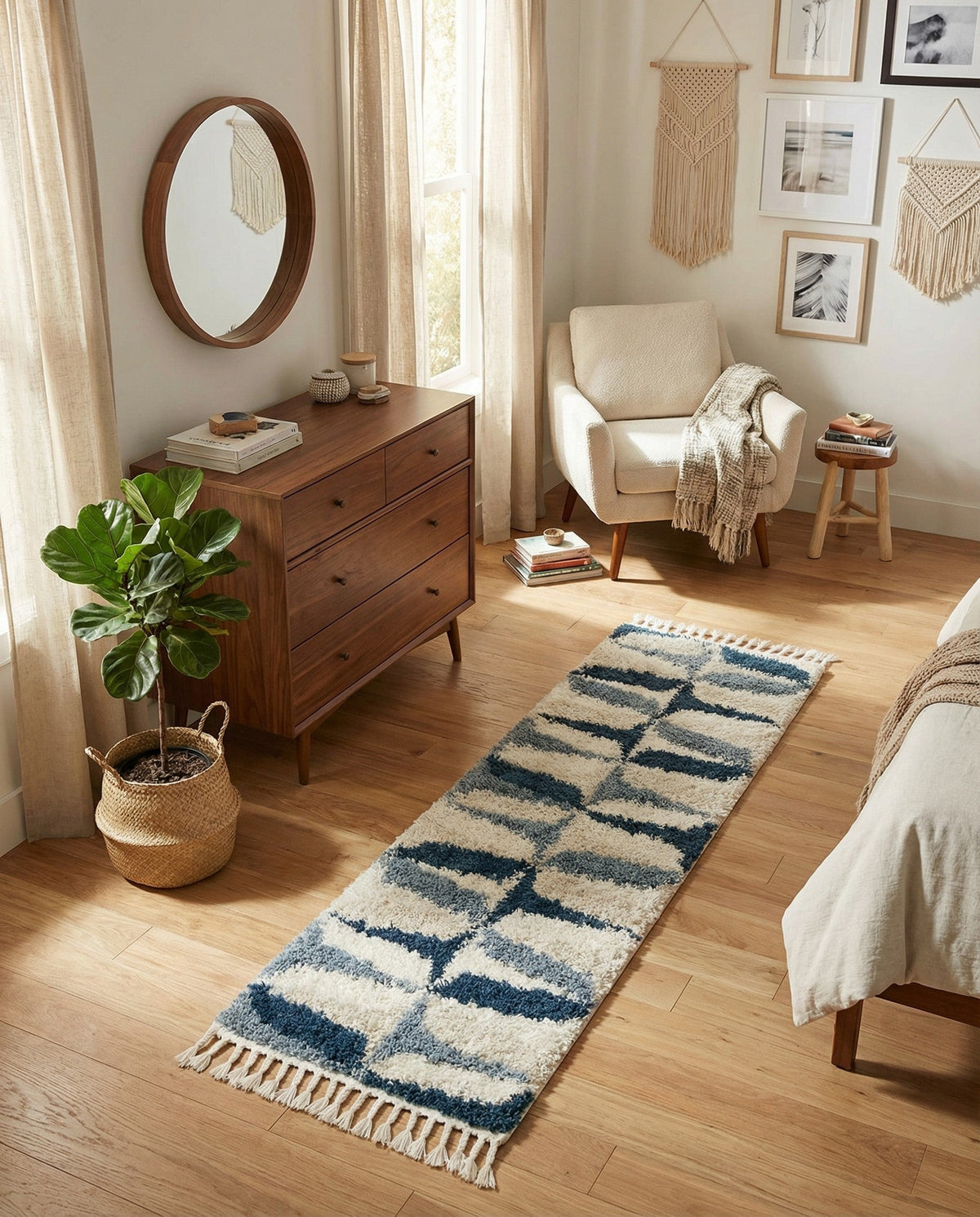 Cozy Cove Shag Collection Area Rug -  Tidewater Runner Blue  lifestyle 97