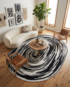 Woven Udaipur Collection Area Rug - Jaipur Oval Black and White  lifestyle 51