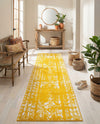 Brighton Stripes Collection Area Rug - Sussex (Yellow) Runner Yellow  lifestyle 62