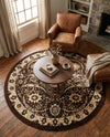 Tabriz Tapestry Collection Area Rug - Sahand (Brown) Round Brown  lifestyle 43