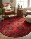 Samarkand Elegance Collection Area Rug -  Fergana Round Red  lifestyle 38