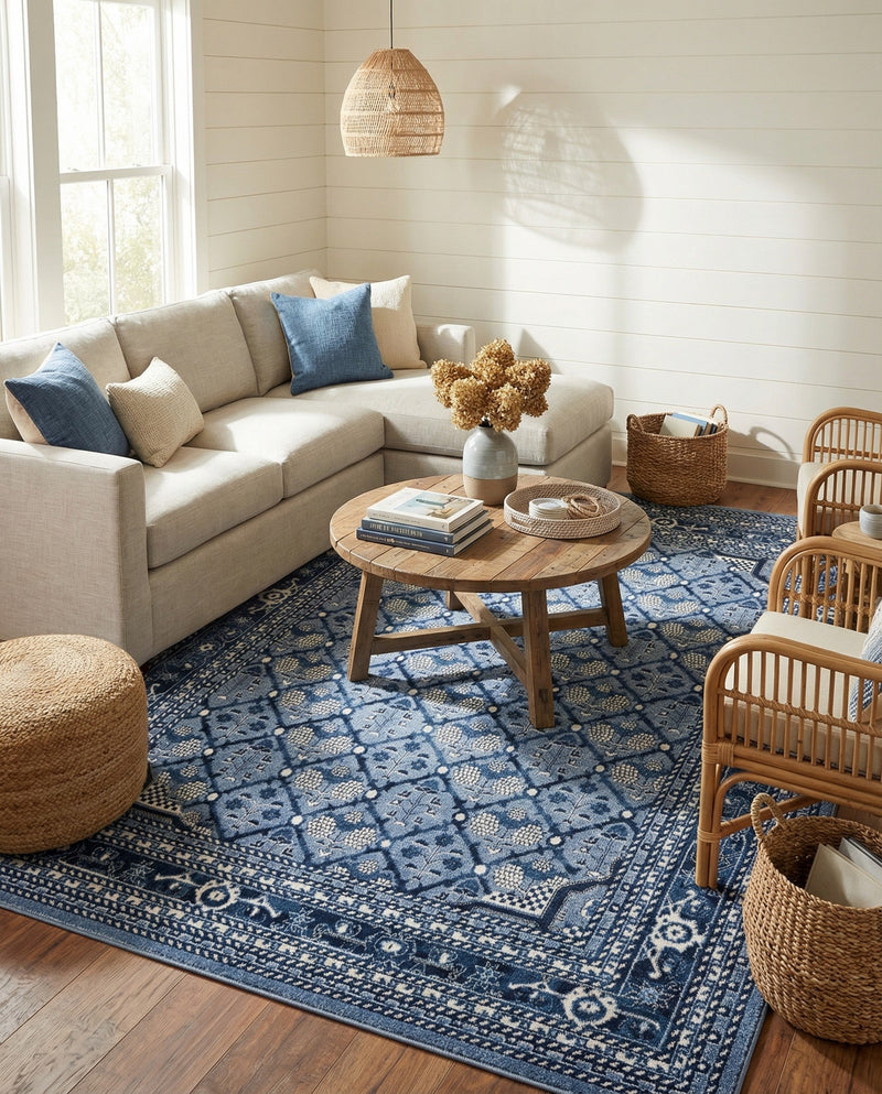Horizon Collection Area Rug -  Aurora Rectangle Blue  lifestyle 16