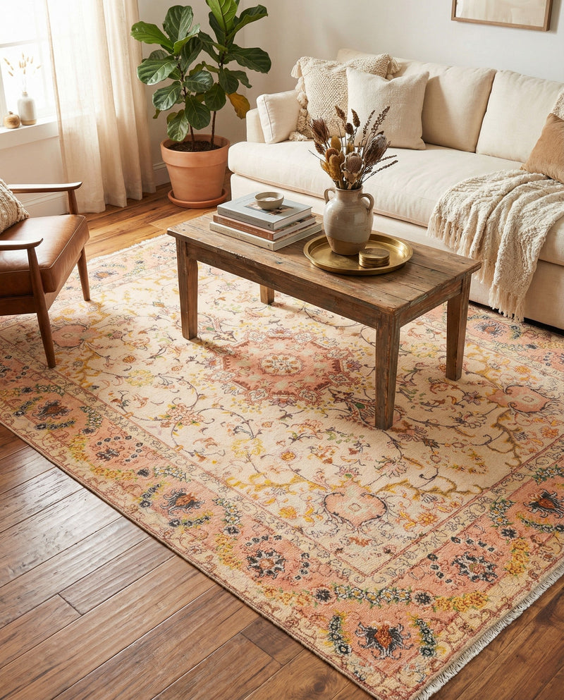 Bazaar Chic Collection Area Rug -  Fez Rectangle Ivory and Gold  lifestyle 14