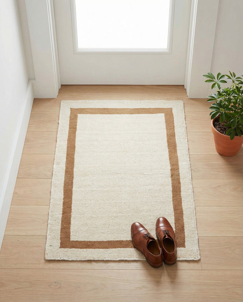 Savannah Borders Wool Collection Area Rug - Chatham Rectangle Ivory  lifestyle 24