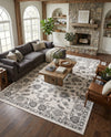 Charleston Elegance Collection Area Rug -  Seaport (white Gray) Rectangle white Gray  lifestyle 11