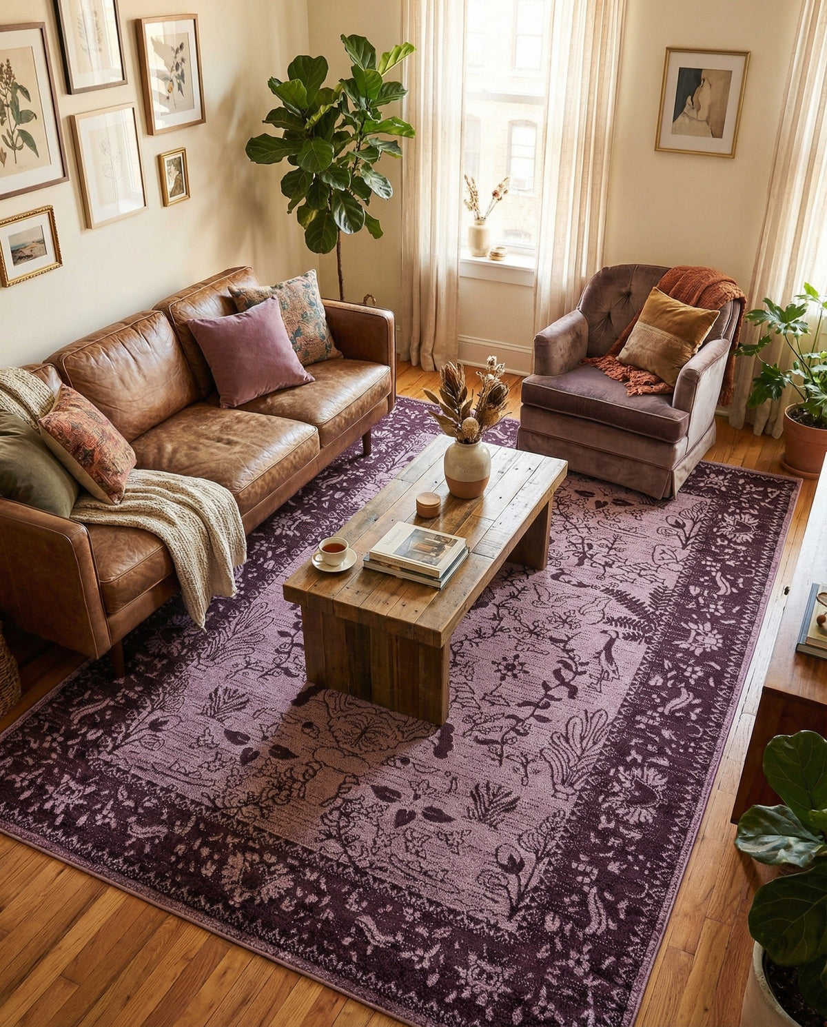 Horizon Collection Area Rug -  Apex (Purple) Rectangle Purple  lifestyle 19