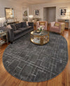 Hollywood Luxe Collection Area Rug -  Beverly (Gray Silver) Oval Gray Silver  lifestyle 54