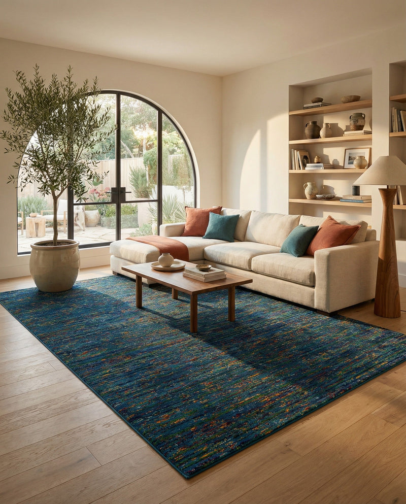 Caribbean Cove Collection Area Rug -  Lucia Rectangle Navy Blue  lifestyle 38