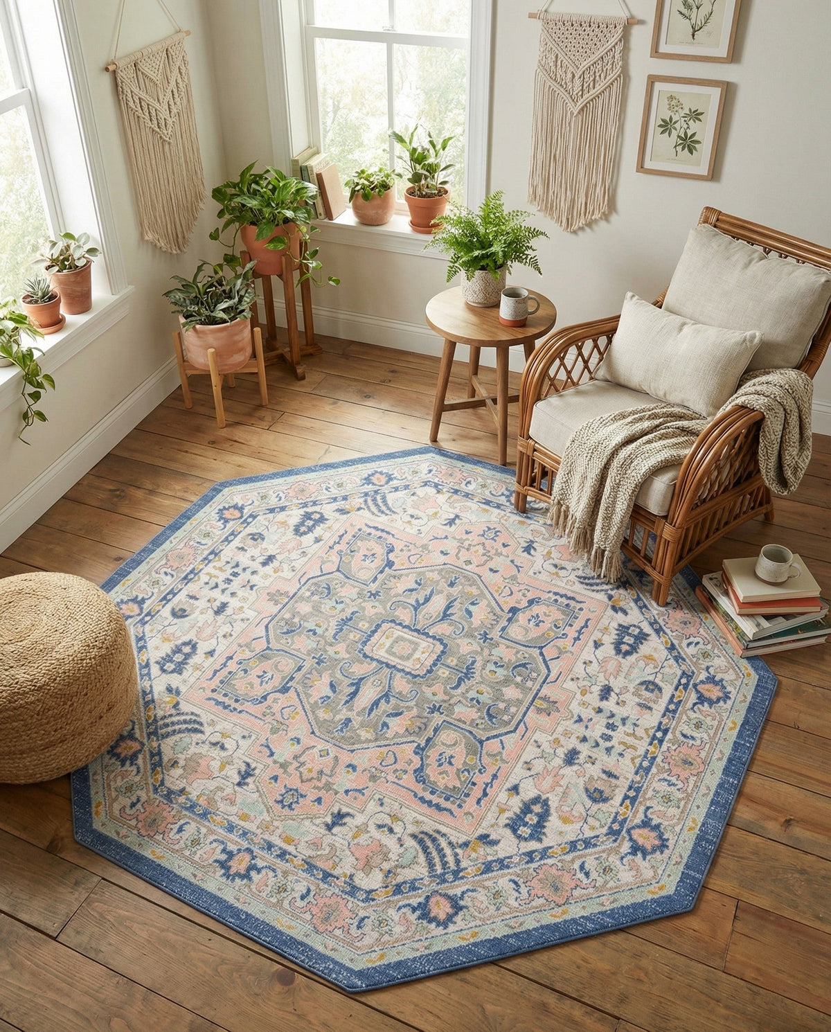 Savannah Series Collection Area Rug - Charleston (Multi) Octagon Multi  lifestyle 55