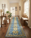 Tabriz Tapestries Collection Area Rug - Azerbaijan (Light Blue) Runner Light Blue  lifestyle 53