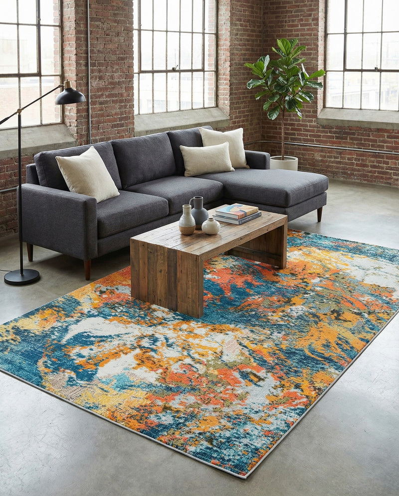 Colorburst Oasis Collection Area Rug -  Chroma Rectangle Multi  lifestyle 18
