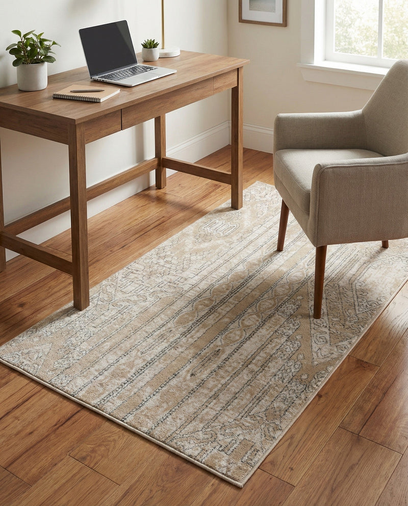Cascade Range Collection Area Rug - Hood (Ivory) Rectangle Ivory  lifestyle 34