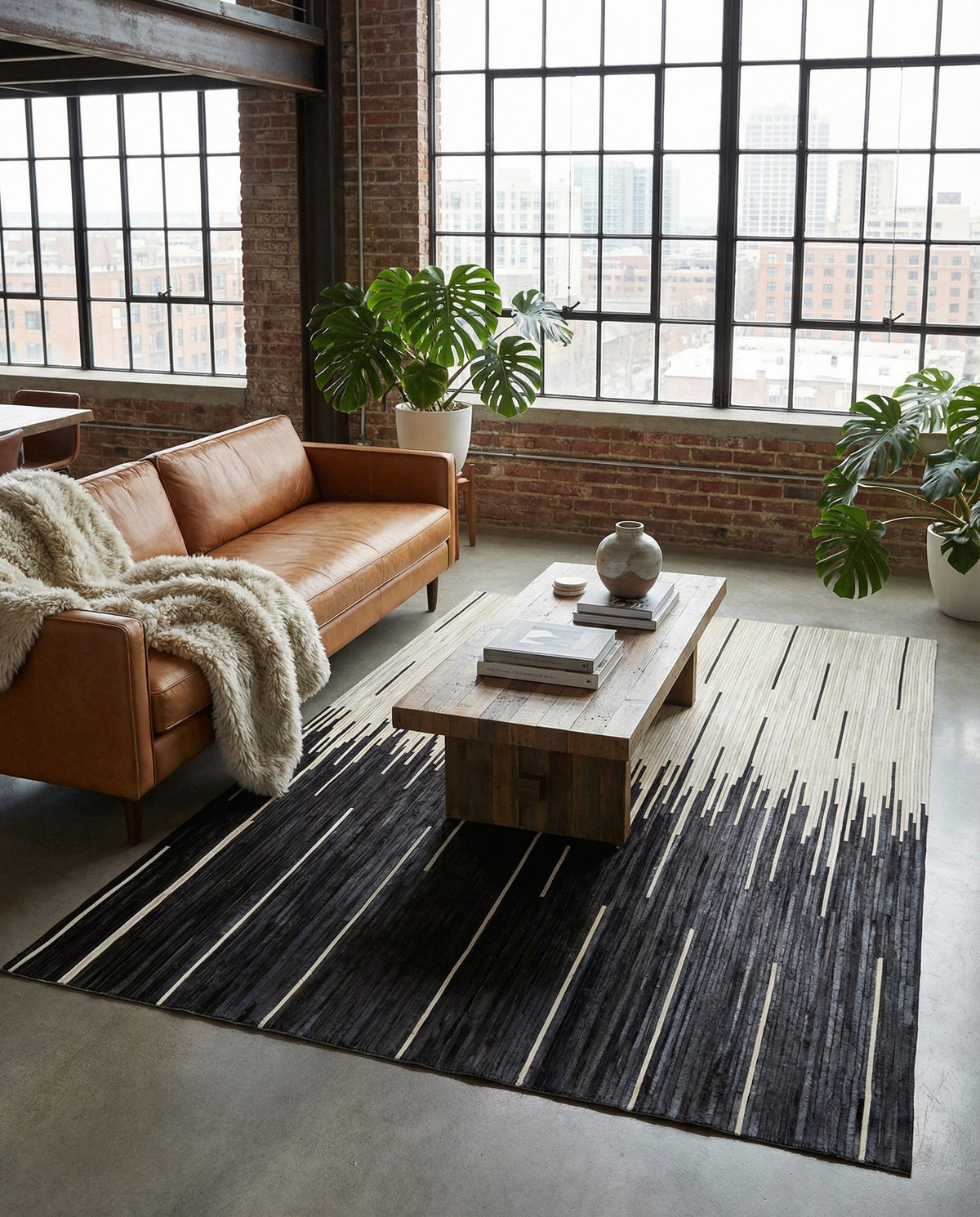 Savannah Hideaway Collection Area Rug - Savannah Rectangle Black White  lifestyle 8