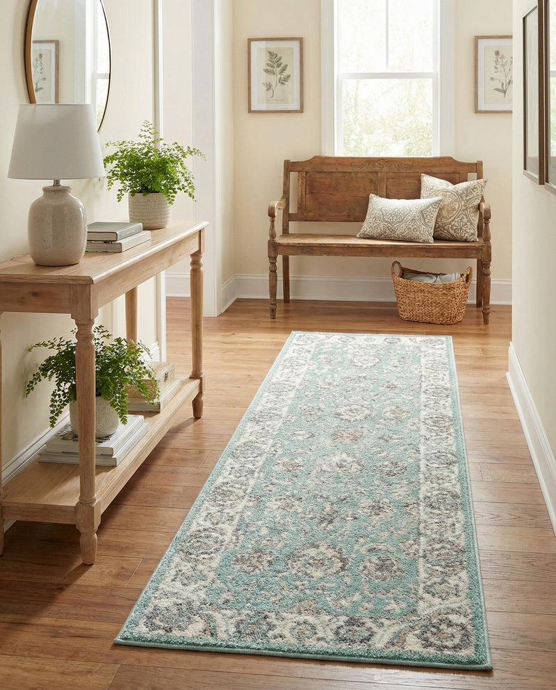 Adriana Terrace Collection Area Rug -  Positano (Aqua) Runner Aqua  lifestyle 70