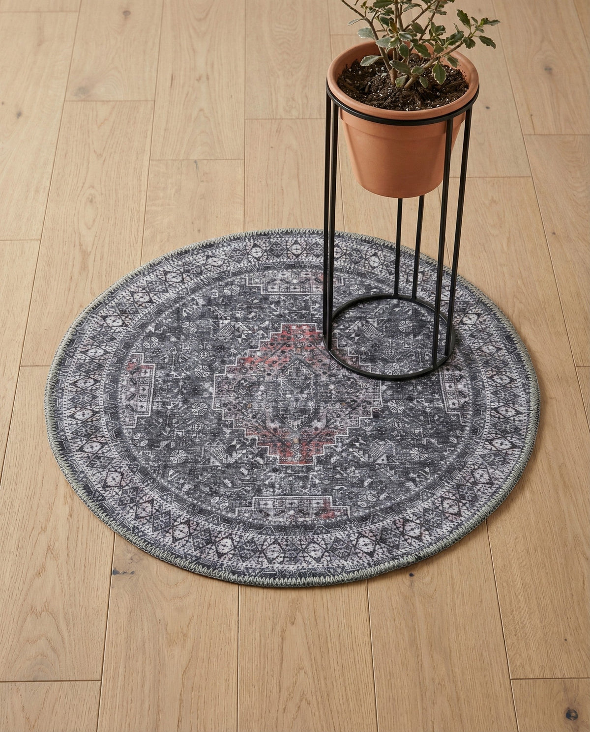 Heritage Elegance Collection Area Rug -  Uffizi Round Gray  lifestyle 121