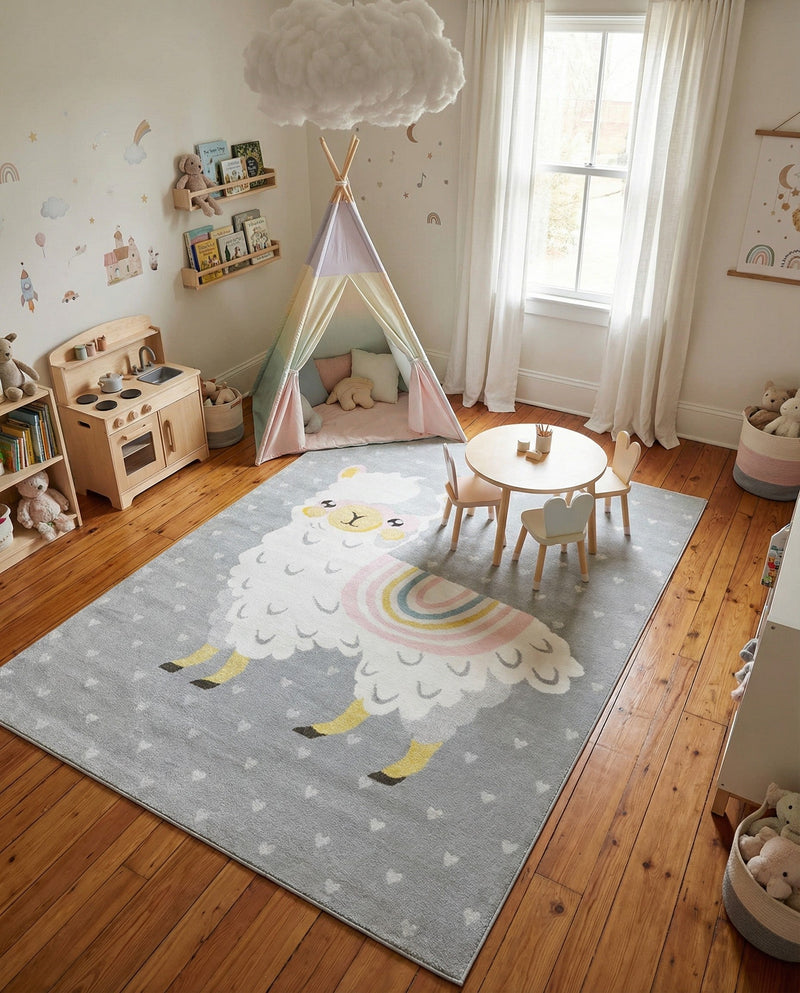 Wonder Tykes Collection Area Rug -  Marvel Rectangle Gray  lifestyle 8