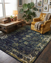 Riviera Elegance Collection Area Rug - Antibes (Navy Blue) Rectangle Navy Blue  lifestyle 24
