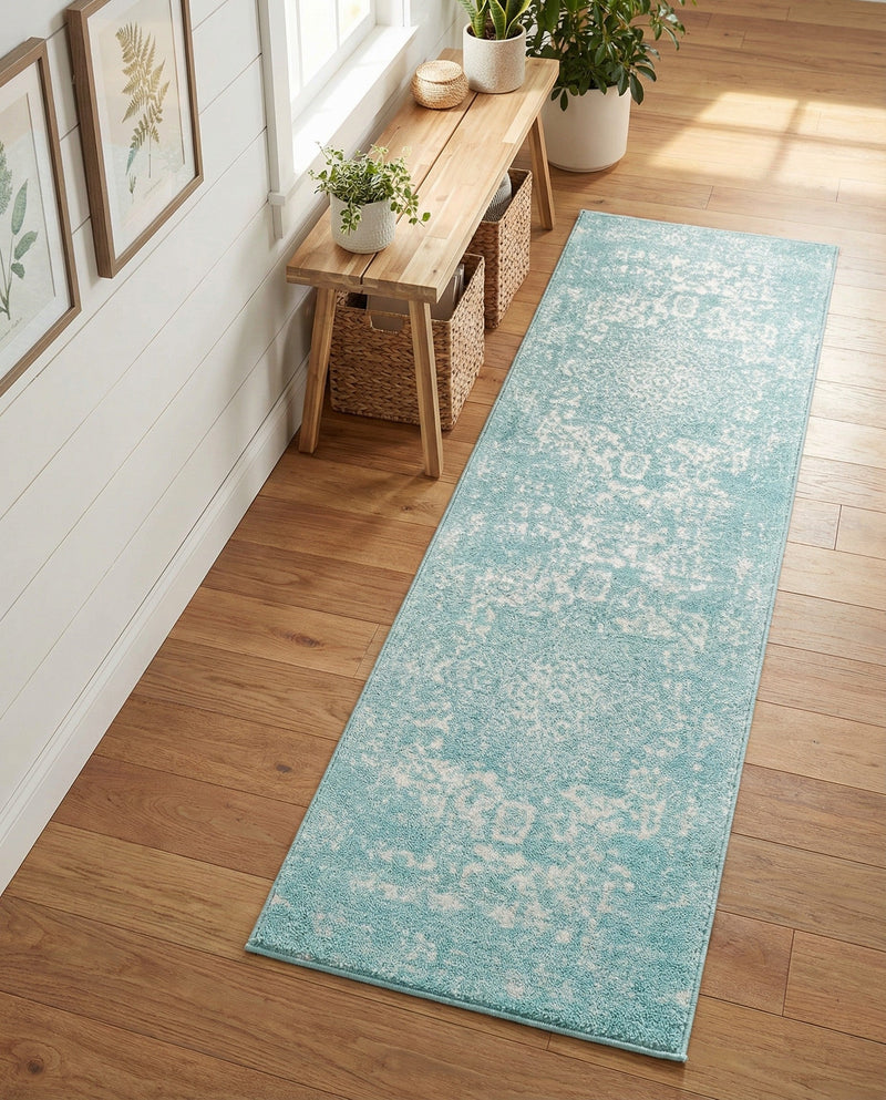 Georgetown Rugs Collection Area Rug - Dupont (Aqua) Runner Aqua  lifestyle 40