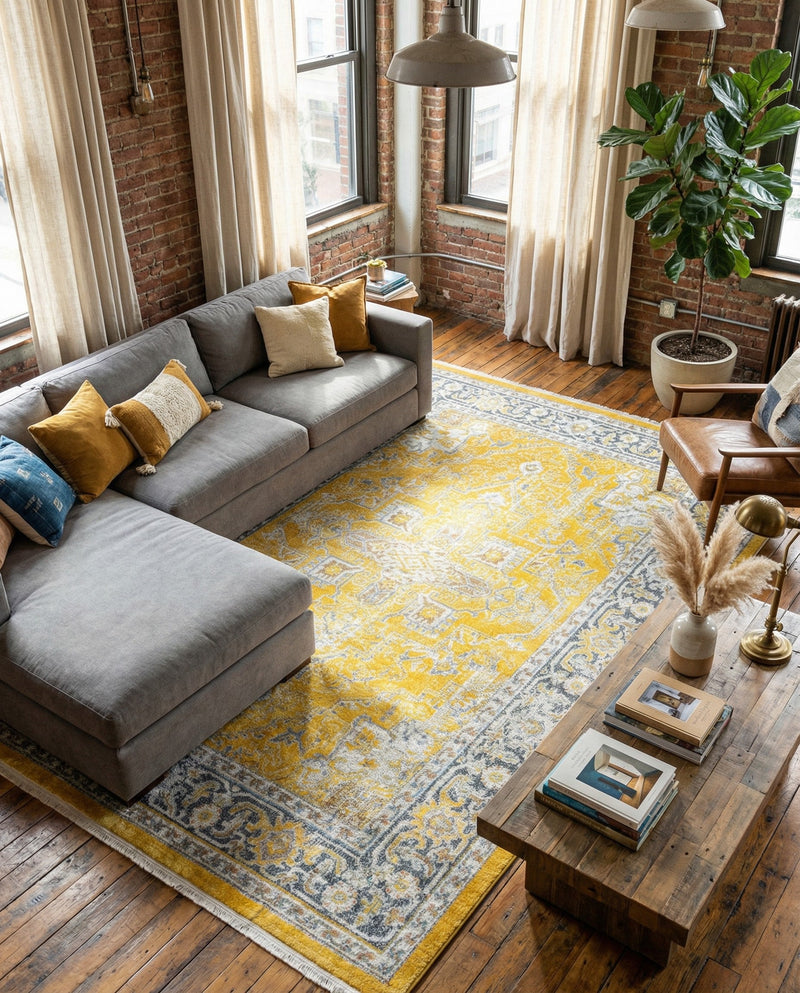 Caribbean Breeze Collection Area Rug -  Andros Rectangle Yellow  lifestyle 45