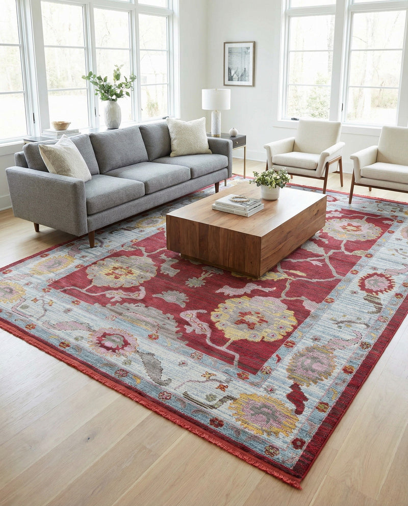 Arcadia Rugs Collection Area Rug - Eden (Red) Rectangle Red  lifestyle 14