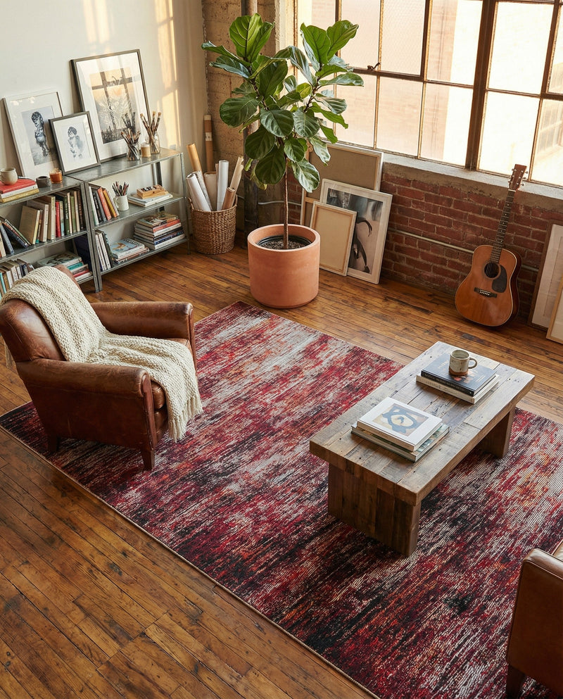Sahara Essence Collection Area Rug - Oasis (Rust Red) Rectangle Rust Red  lifestyle 15