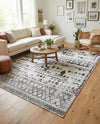 Dresden Elegance Collection Area Rug -  Zittau Rectangle Gray  lifestyle 38