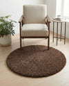 Plush Oasis Collection Area Rug - Serenity (Chocolate Brown) Round Chocolate Brown  lifestyle 82
