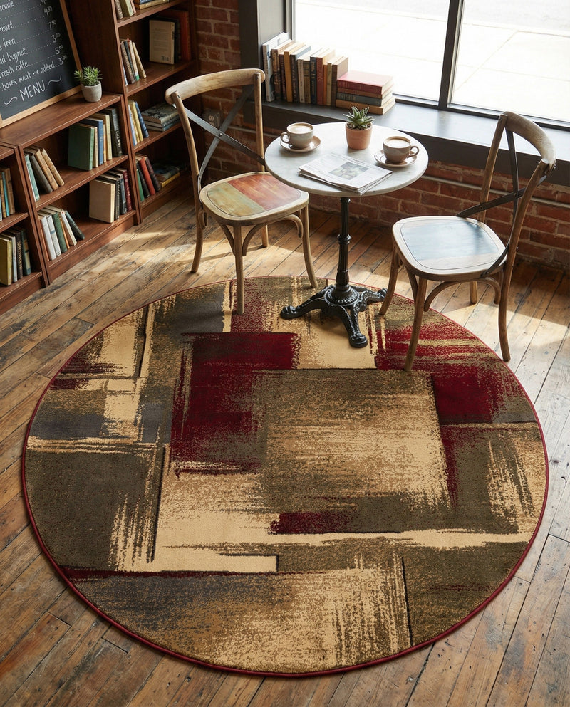 Bistro Lounge Collection Area Rug -  Doppio Round Multi  lifestyle 32