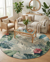 Seaside Blooms Collection Area Rug -  Paradise Round Multi  lifestyle 57