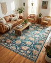 Seville Stripes Collection Area Rug -  Cordoba (Blue) Rectangle Blue  lifestyle 14