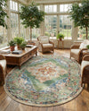 Savannah Soiree Collection Area Rug - Serengeti (Green) Oval Green  lifestyle 40