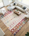 Mediterranean Lattice Collection Area Rug -  Casablanca (Ivory Multi) Square Ivory Multi  lifestyle 83