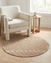 Garden Lattice Charm Collection Area Rug -  Pergola (Beige) Round Beige  lifestyle 60