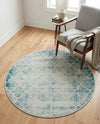 Metro Heights Collection Area Rug -  Midtown Round Teal  lifestyle 25