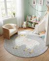 Wonder Tykes Collection Area Rug -  Marvel Round Gray  lifestyle 54
